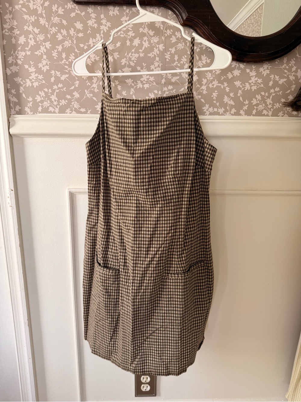 Brown Gingham vintage style dress